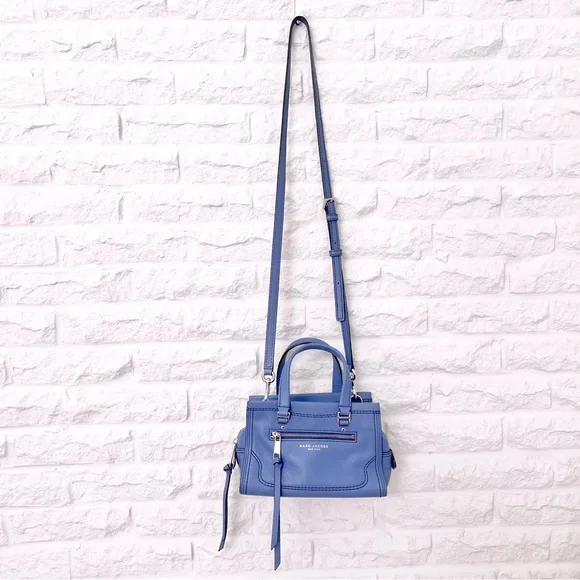 Marc Jacobs Cornflower Blue Leather ‘Mini Cruiser’ Crossbody Satchel SAMPLE - Picture 2 of 14